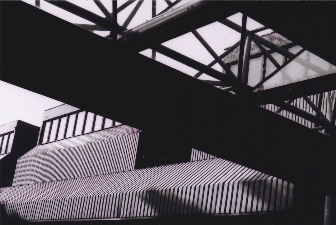 black and white spiral stairs