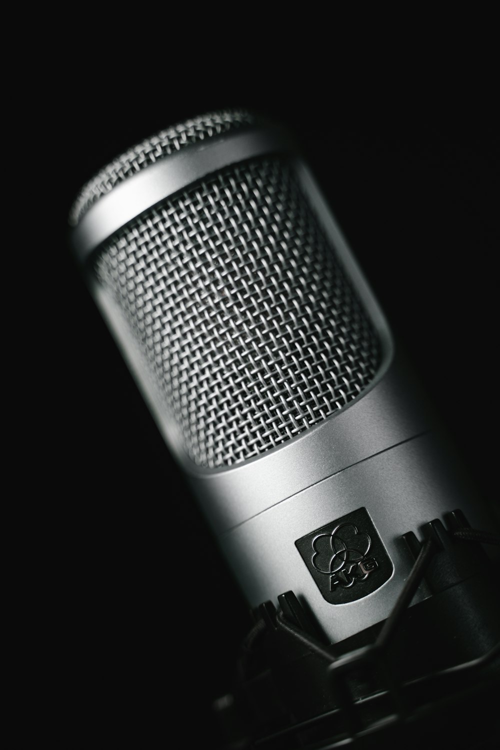 black microphone with black background