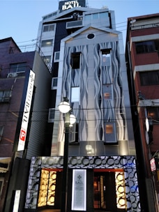 Facade of a boutique hotel with modern design and welcoming entrance