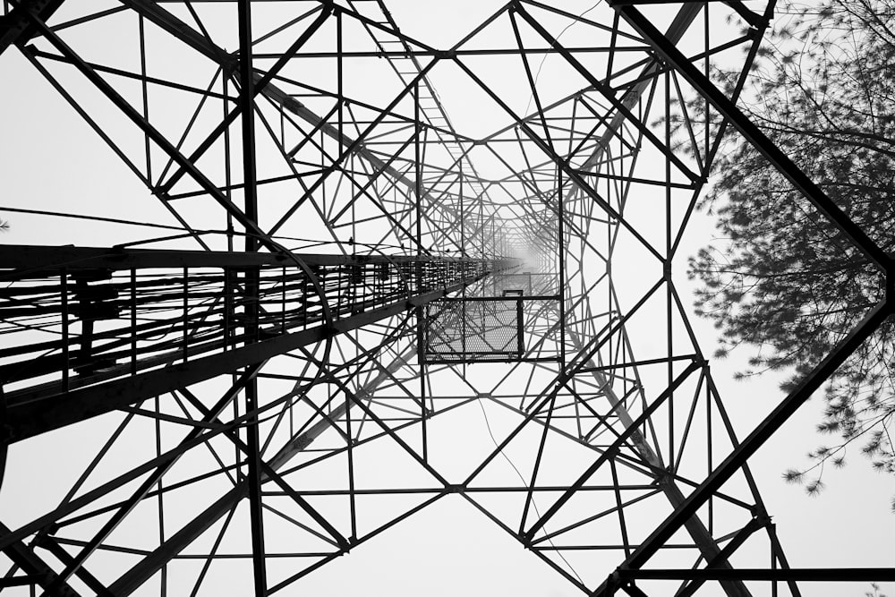 grayscale photo of ferris wheel