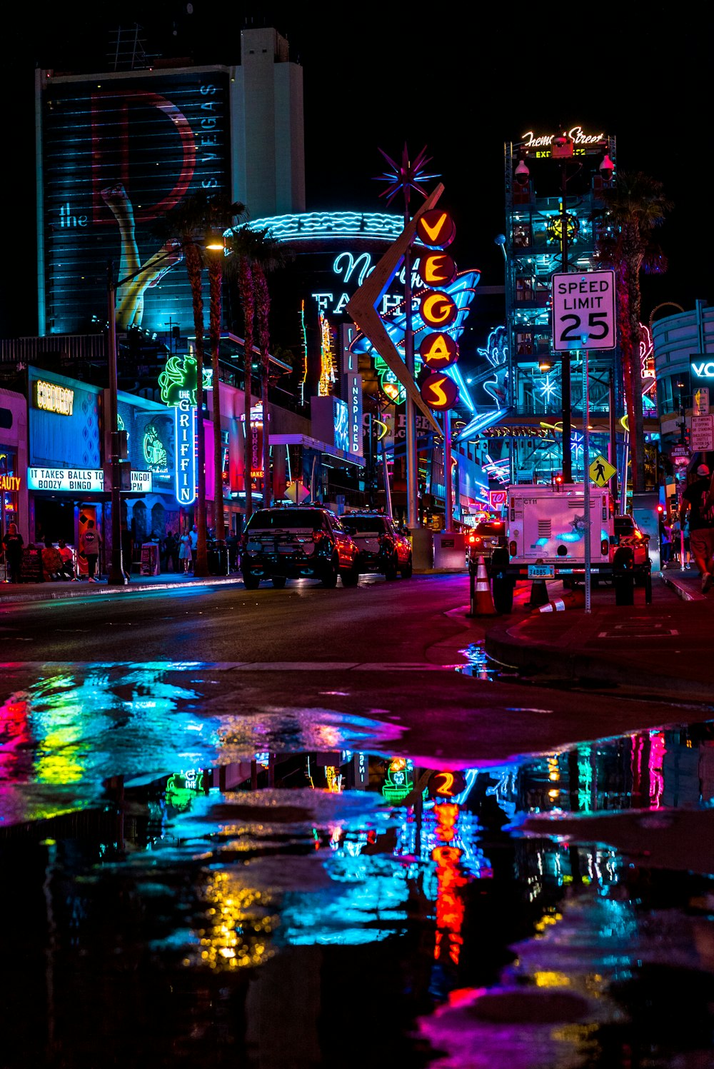 cars on road during night time