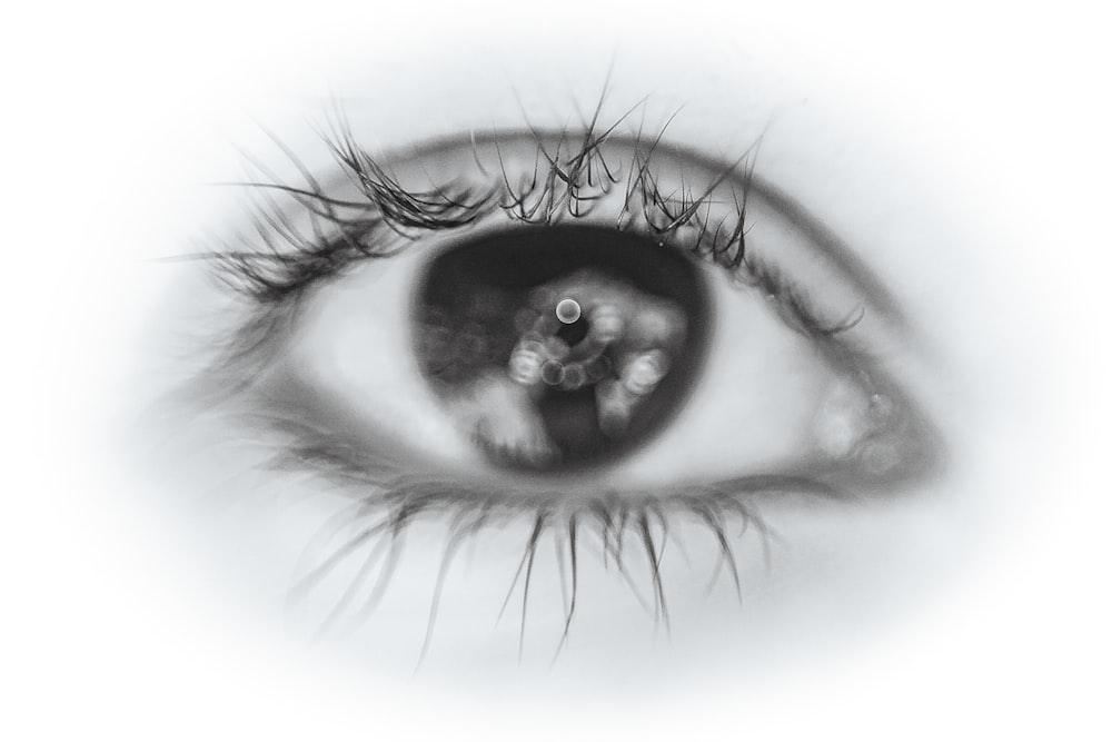 black and white eye sketch