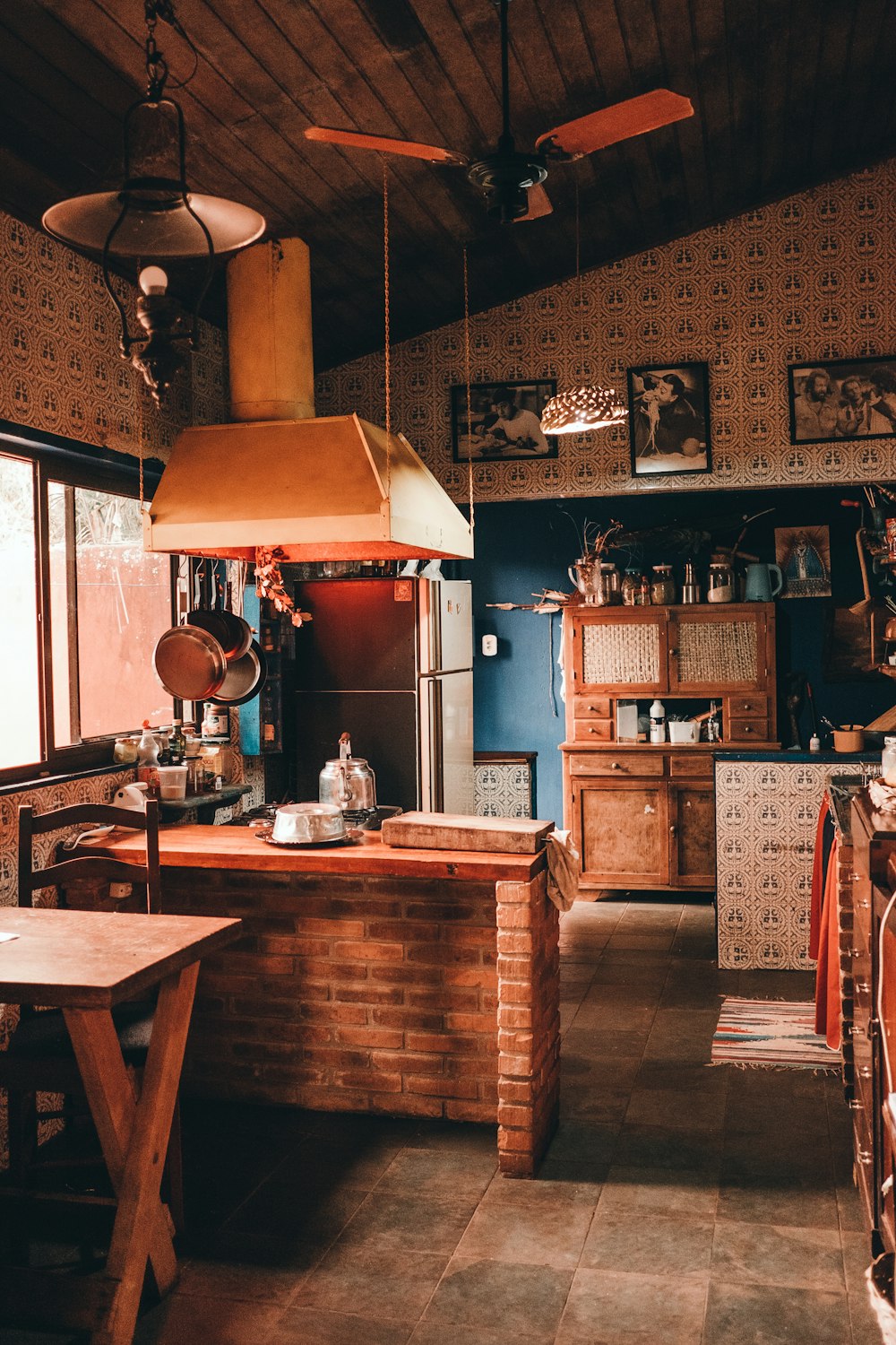 brown wooden table with chairs