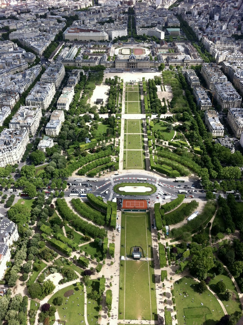 aerial view of green grass field