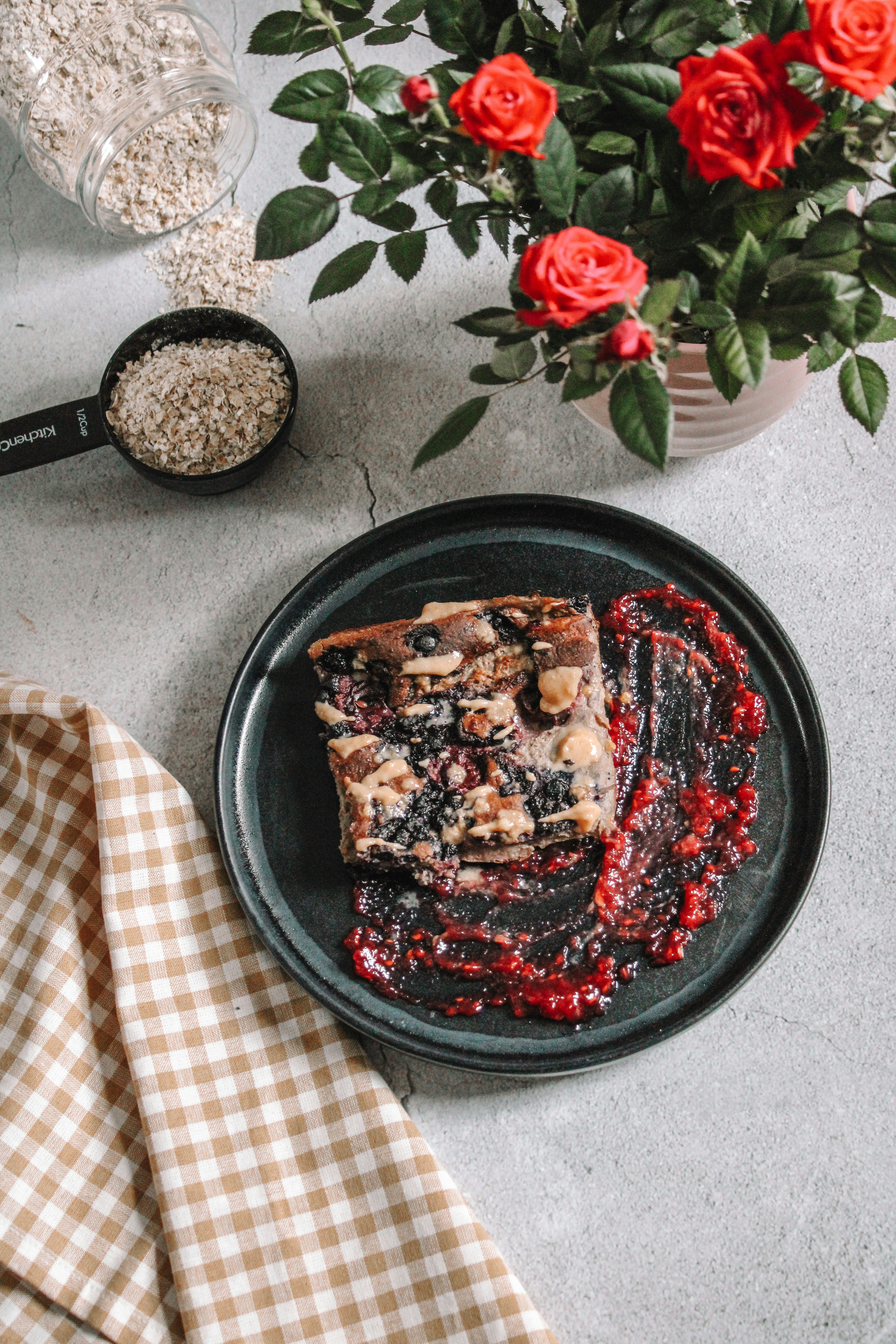 black round plate with cooked food