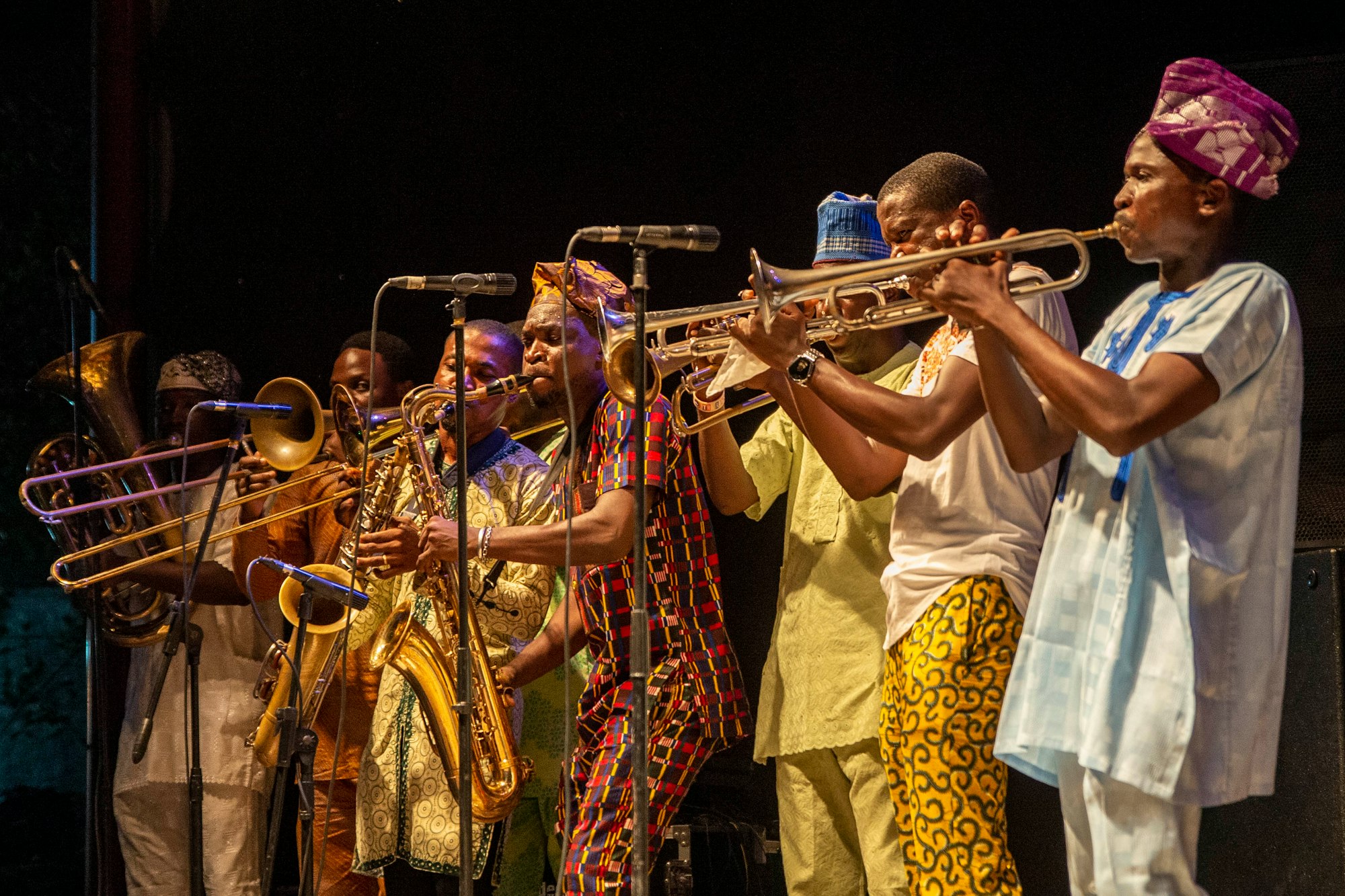 A band performs at a Lagos concert