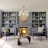 black fireplace in living room