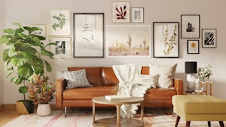 brown wooden framed white padded armchair
