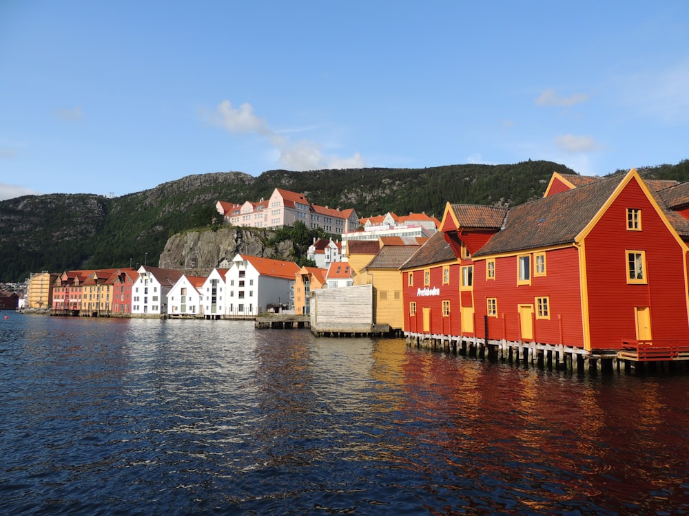 white and brown houses beside body of water under blue sky during daytime