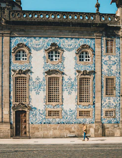 brown and blue concrete building