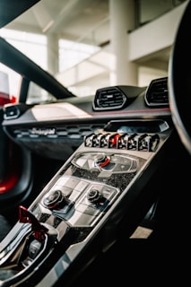 black and silver car steering wheel