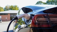 black car in tilt shift lens
