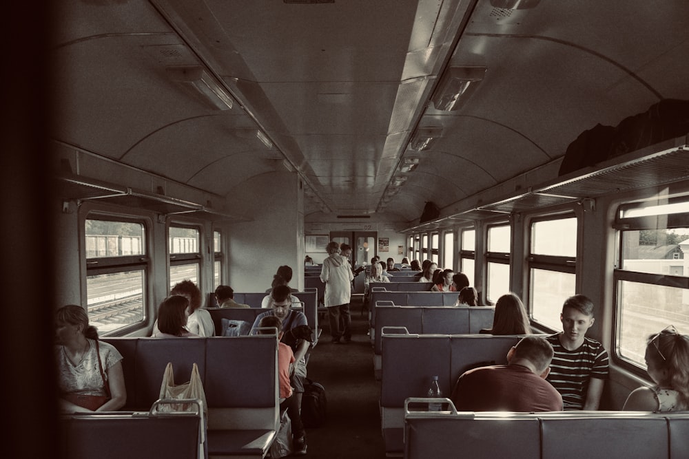 people sitting on bus seat