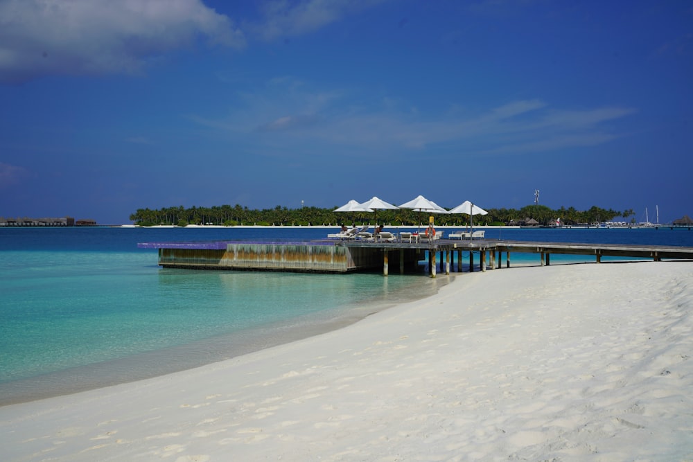 brown wooden dock on blue sea under blue sky during daytime