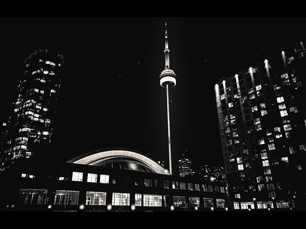 high rise building during night time