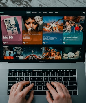 macbook pro on white table