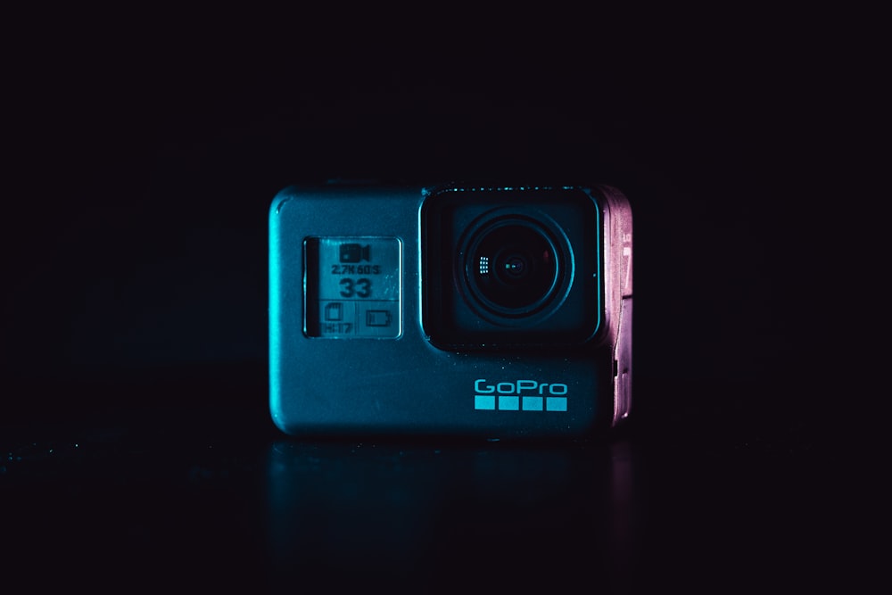 blue point and shoot camera