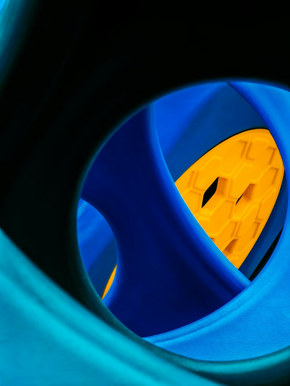 blue and black round logo