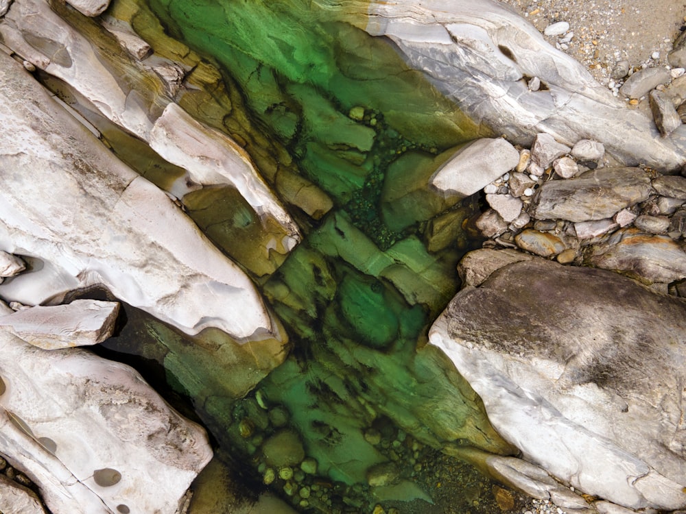 green and white water flowing