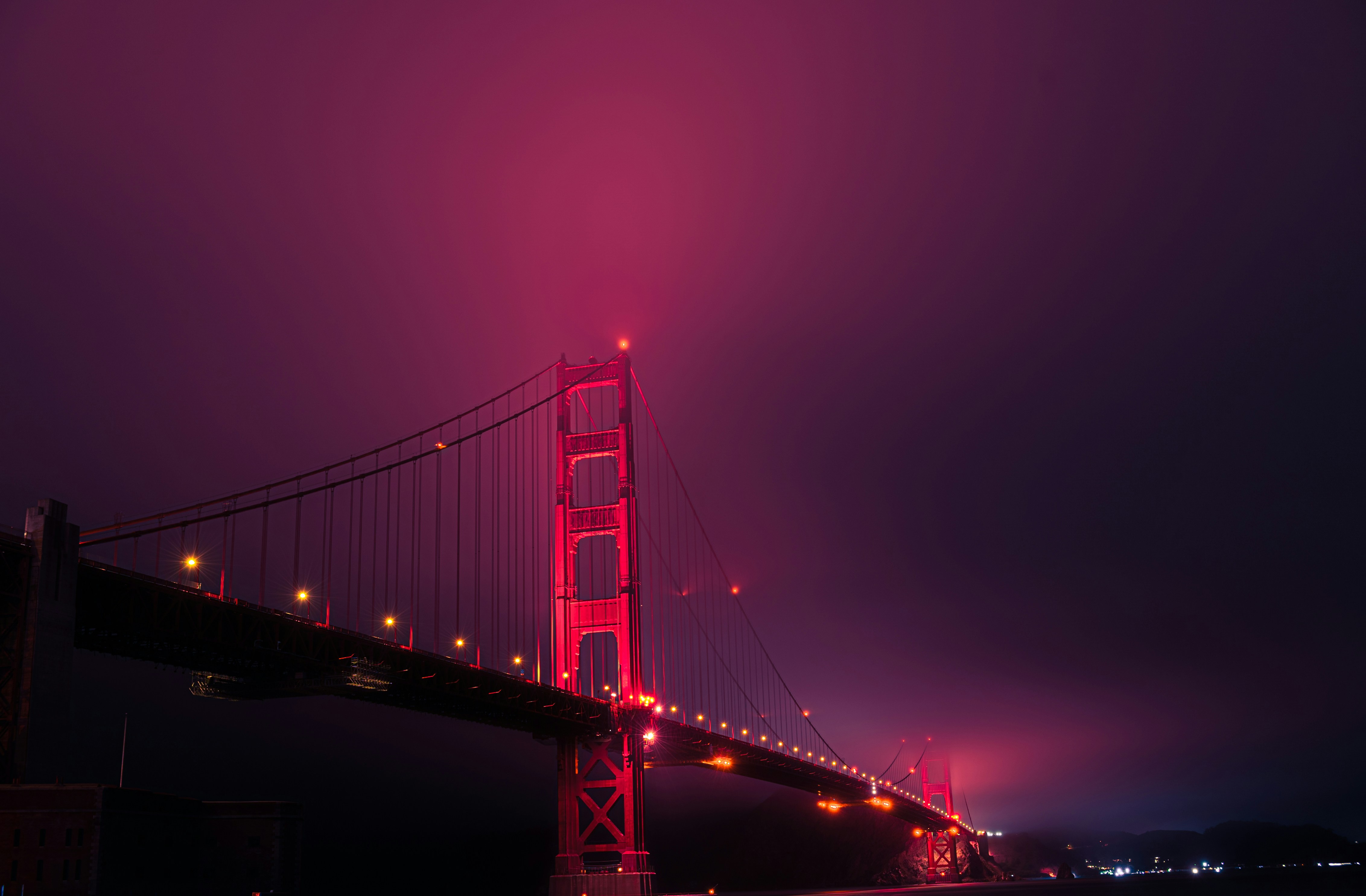 Foggy night at Golden Gate