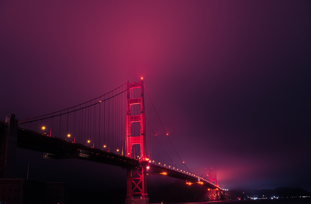 golden gate bridge during night time