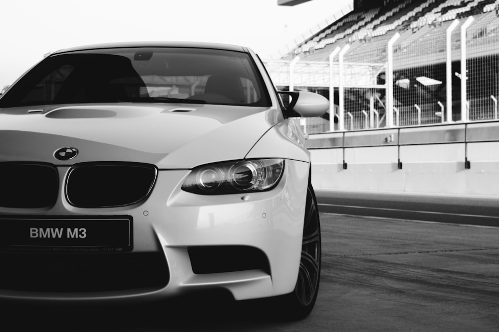 grayscale photo of bmw m 3