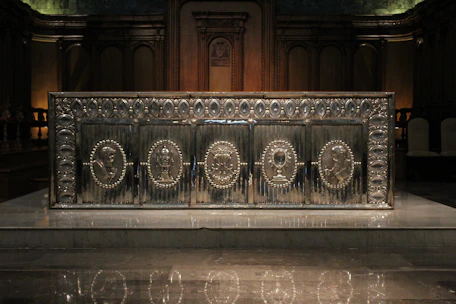 A luxurious dark altar adorned with glowing Chintamani Yantra and golden sacred geometry accents.