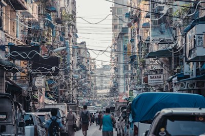 Online dating Myanmar — a street in Yangon's old town