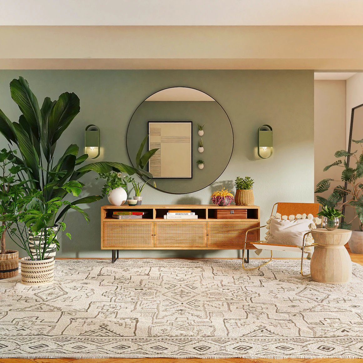 Large Round Beige Area Rug in Budget Home Decor Living Room 2026