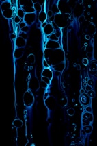 Abstract digital connections and chat bubbles in blue and violet tones representing automated communication