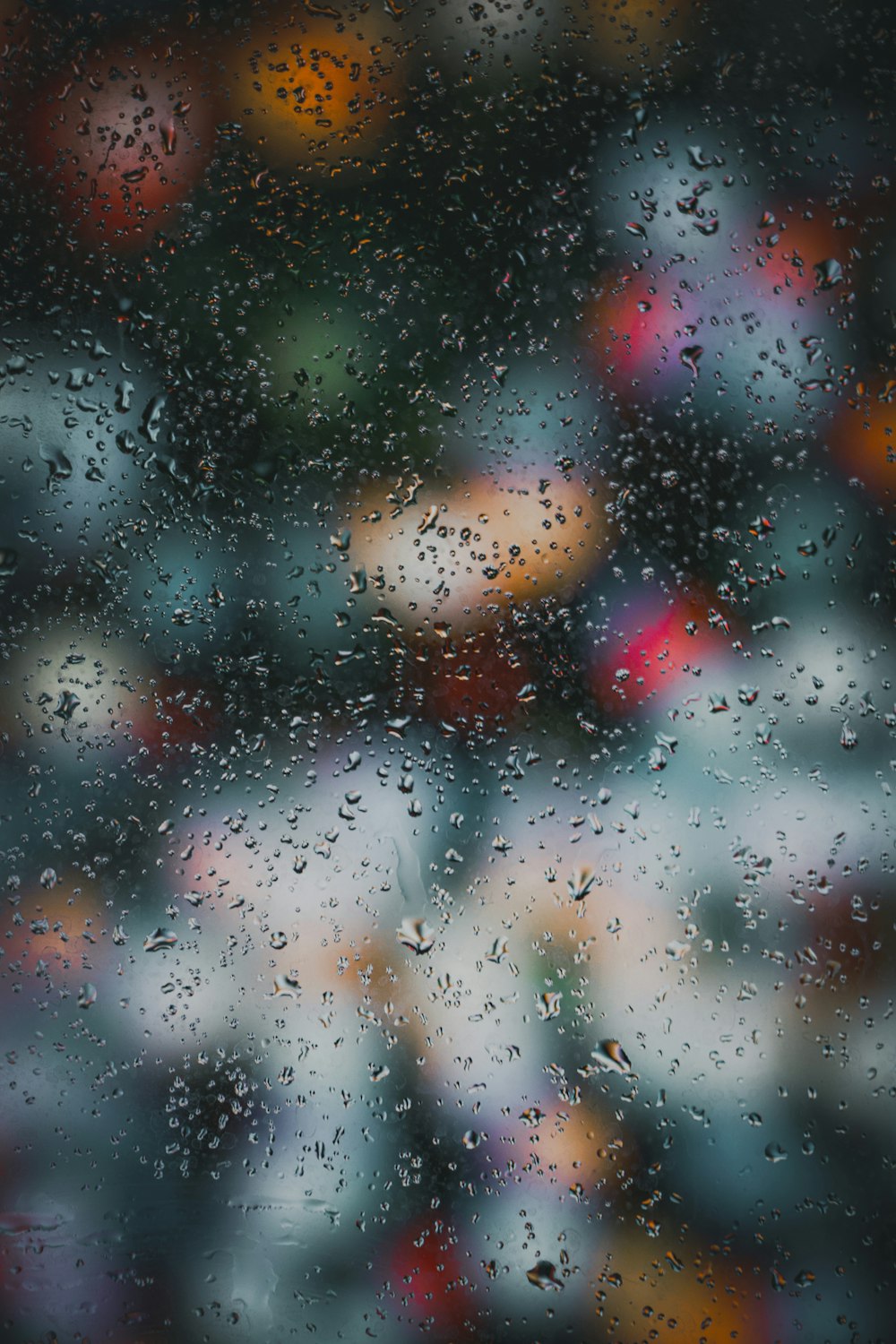 water droplets on glass window