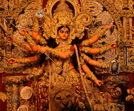 hindu deity with gold crown