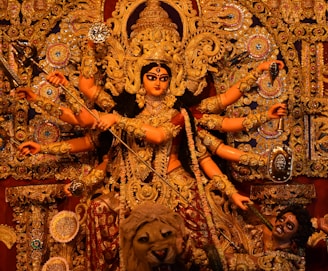 hindu deity with gold crown