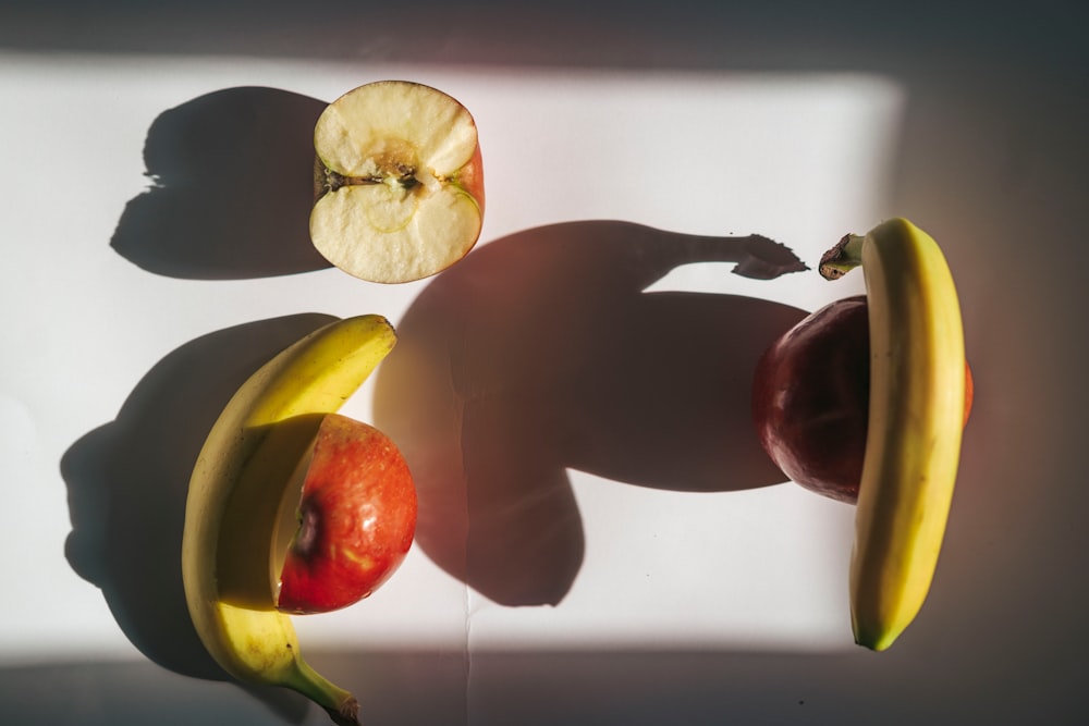 red apple fruit and yellow banana