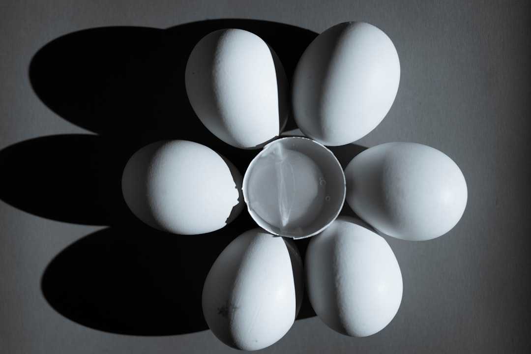 white egg on black surface