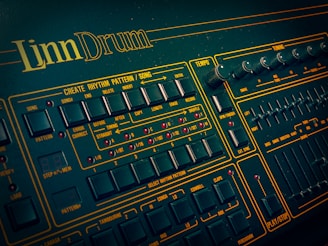 black and green audio mixer