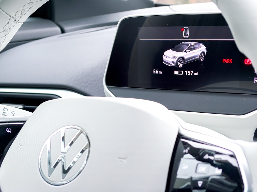 black and gray car steering wheel, Fully Digital Cockpit Display in the New All-Electric Volkswagen ID.4 is extremely cu