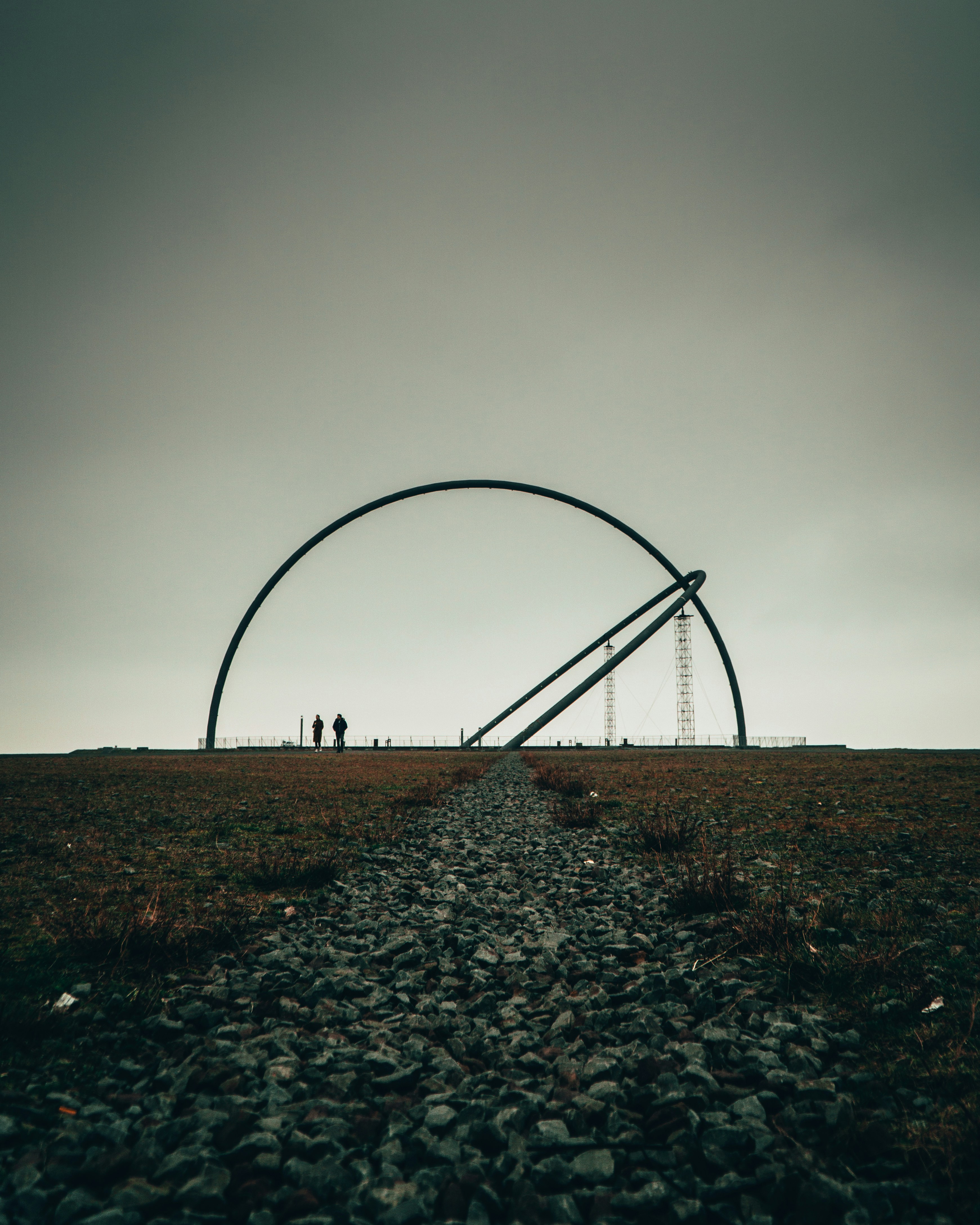 black metal frame on brown field