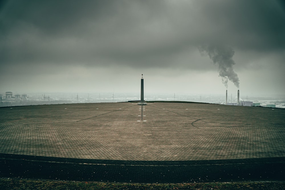 brown field under gray sky