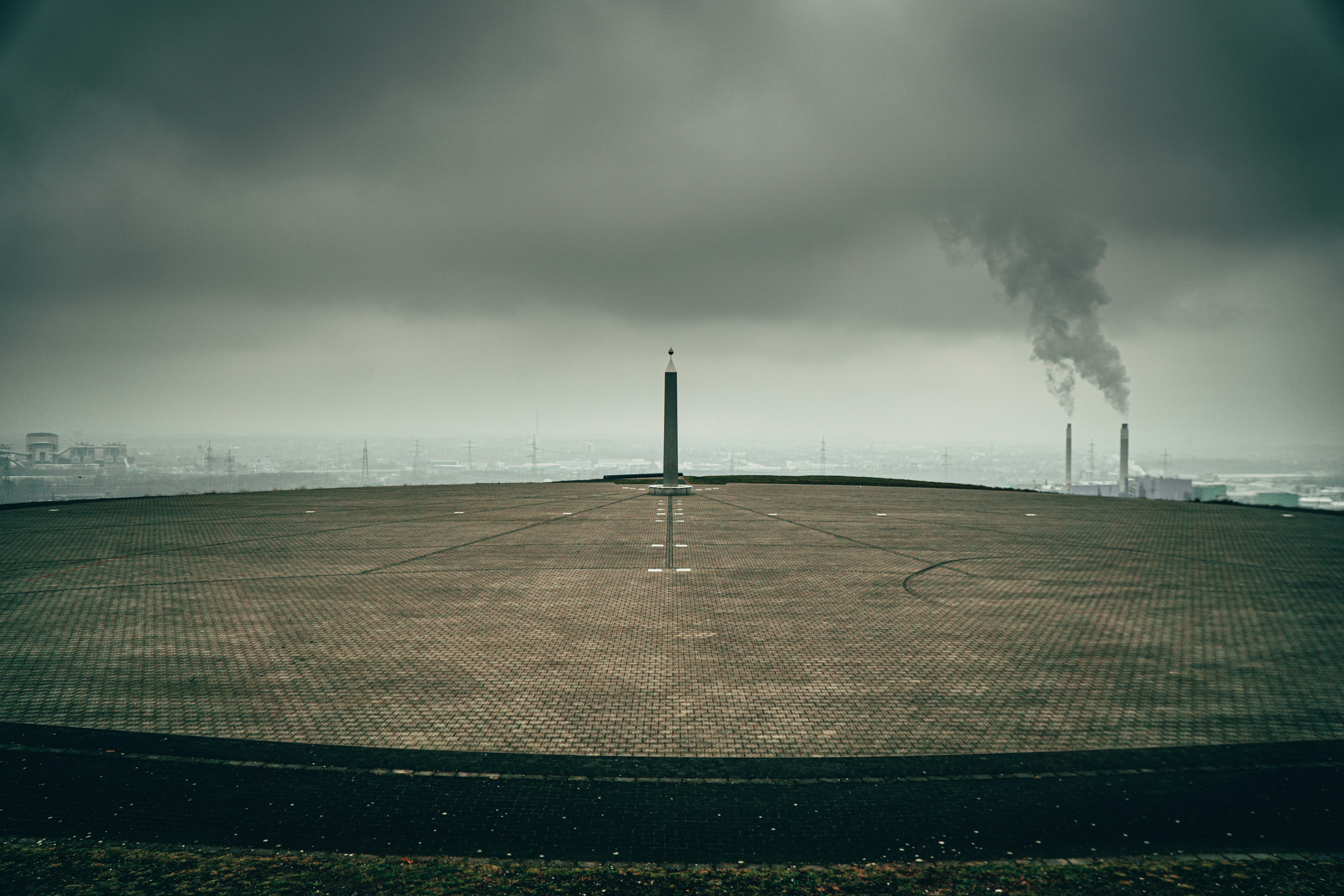 brown field under gray sky