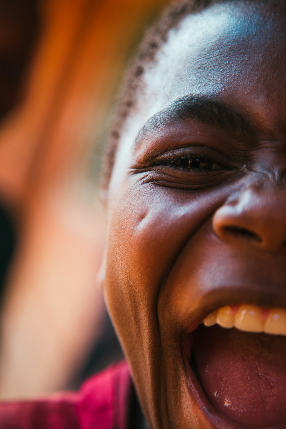 smiling woman with brown eyes