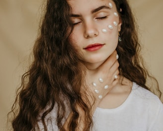 woman in white crew neck shirt