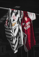 red white and black stripe jersey shirt