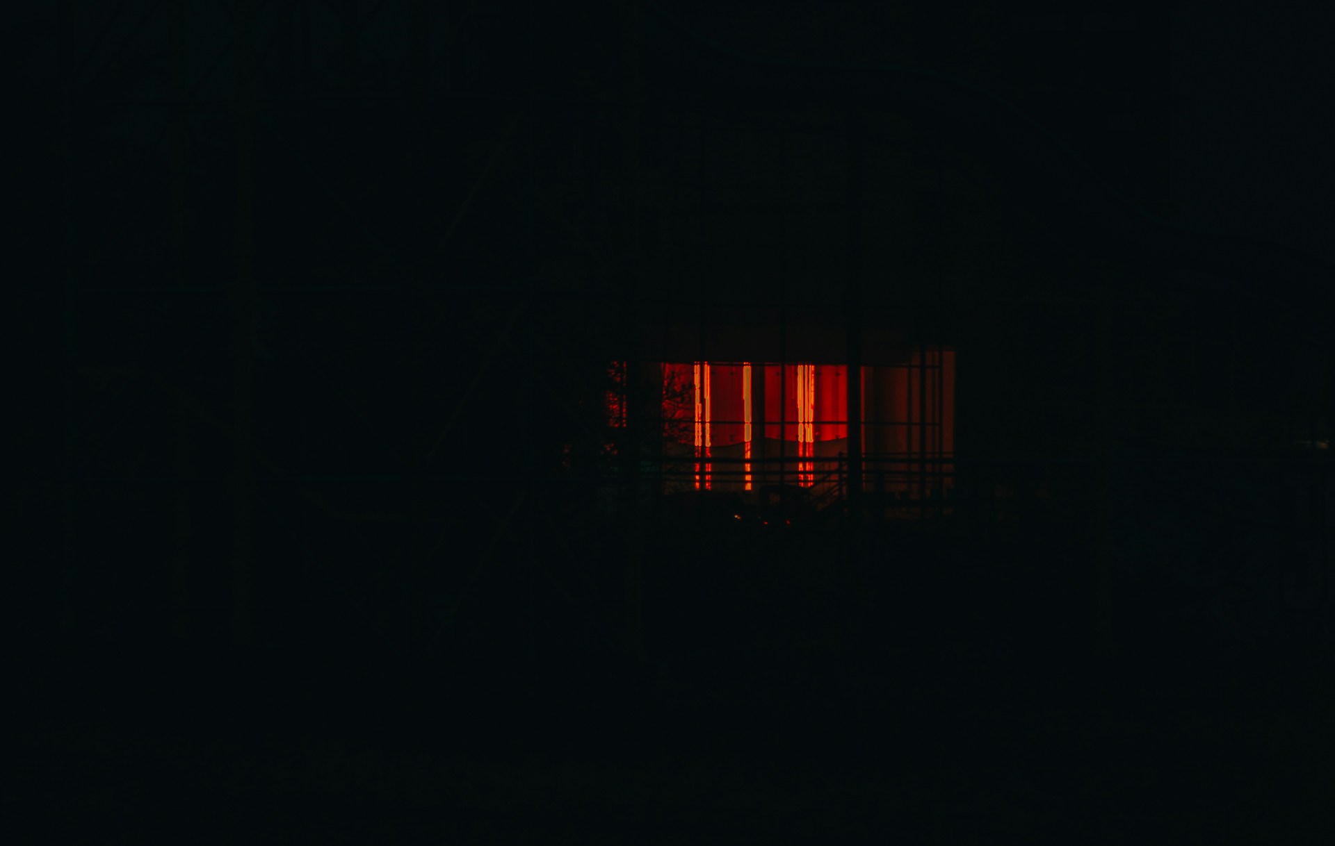 red and black light on dark room