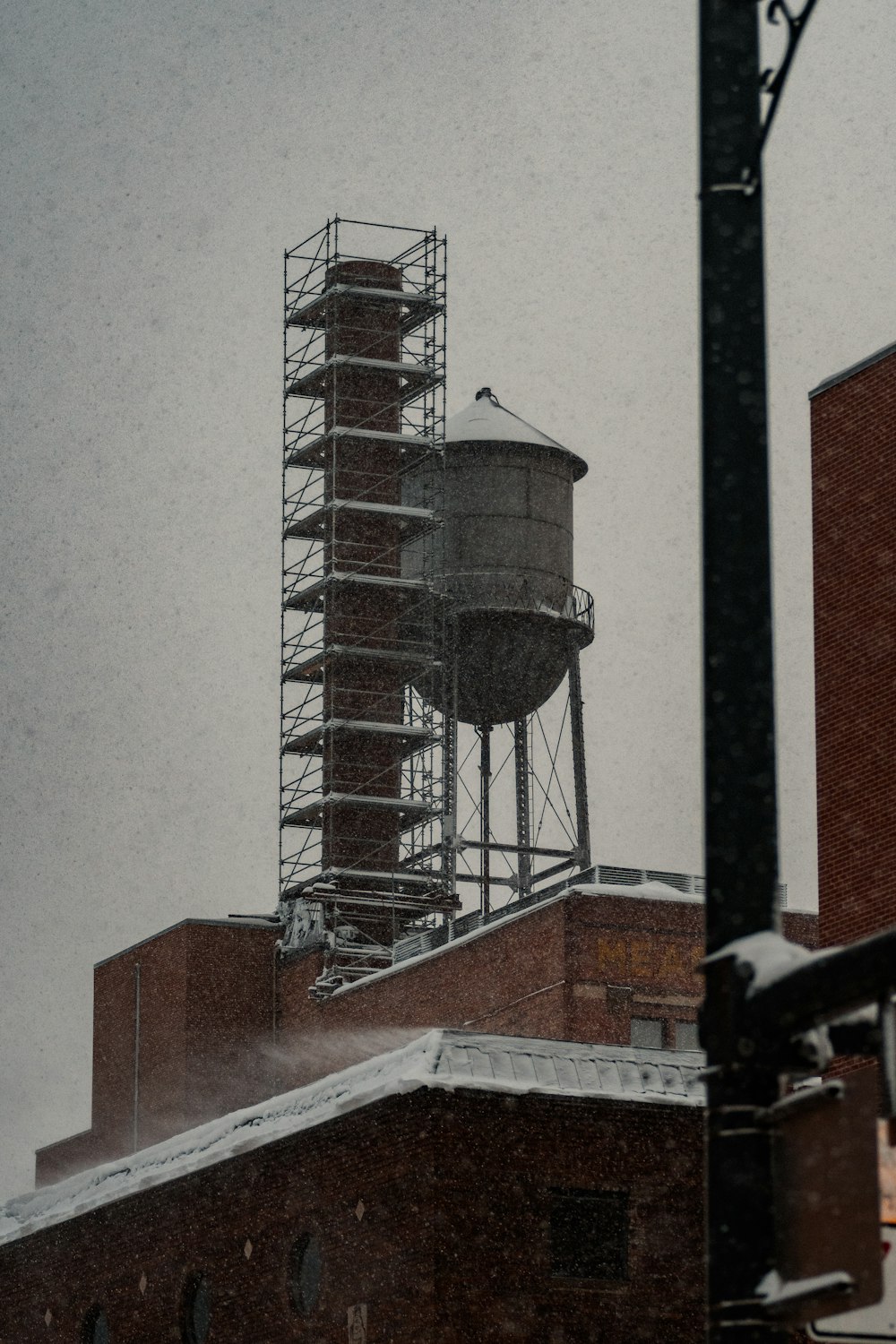 brown and white metal tower