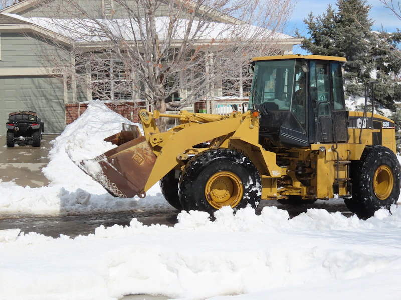 Heavy equipment working on snow covered ground