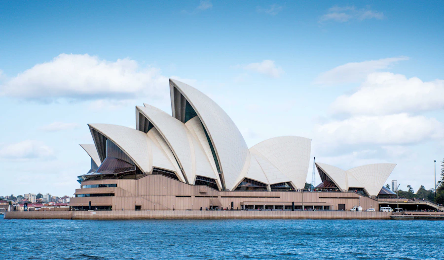 Sydney Opera House beside the harbour