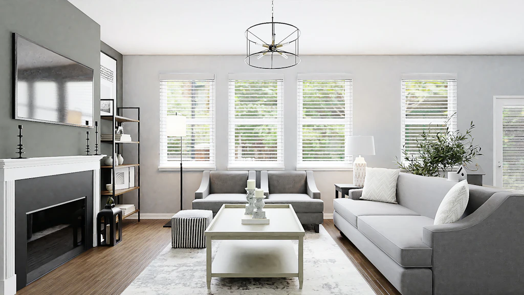 Glam primary bedroom — Art Deco 2BR Apartment Interior Design – The Sterling, Business Bay, Business Bay, Dubai