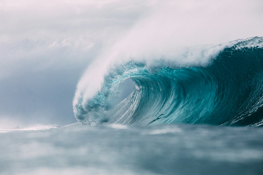 A breaking wave on Oahu's North Shore