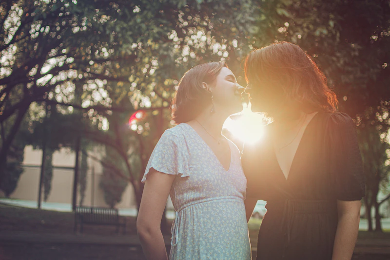 woman in floral dress enjoying a sunny outdoor date